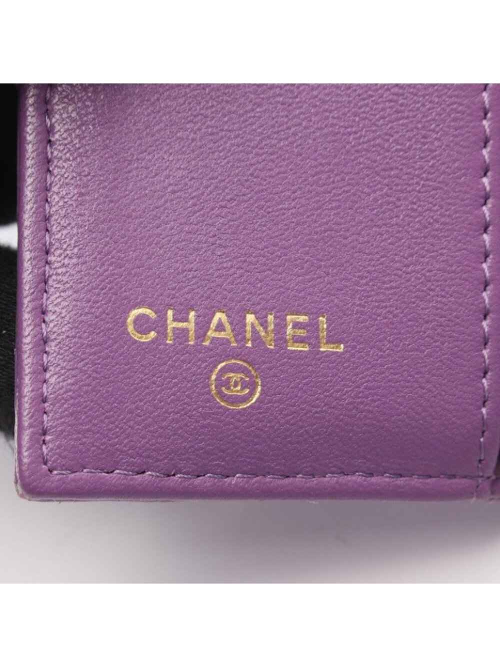 Chanel Trifold Wallet Classic Small Flap Quilted Purple Lambskin - Picture 5 of 12